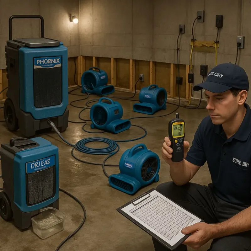 Structural Drying and Dehumidification process in Farr West, UT